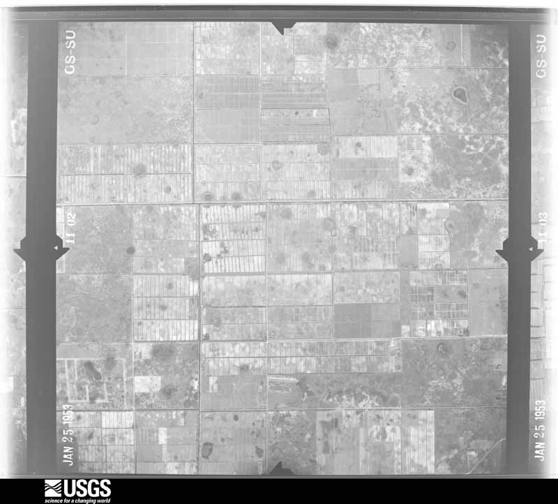U.S. Geological Survey aerial photograph, 1953-01-25, scale 1:23600