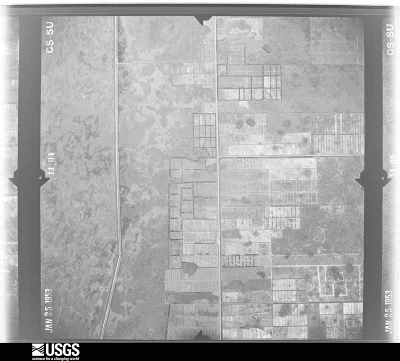 U.S. Geological Survey aerial photograph, 1953-01-25, scale 1:23600