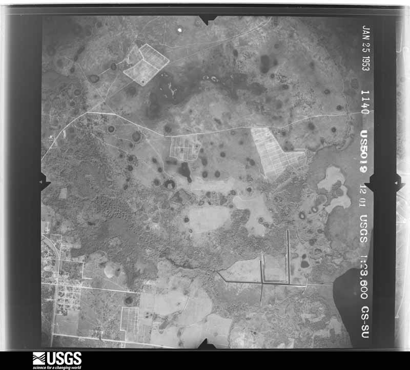 U.S. Geological Survey aerial photograph, 1953-01-25, scale 1:23600