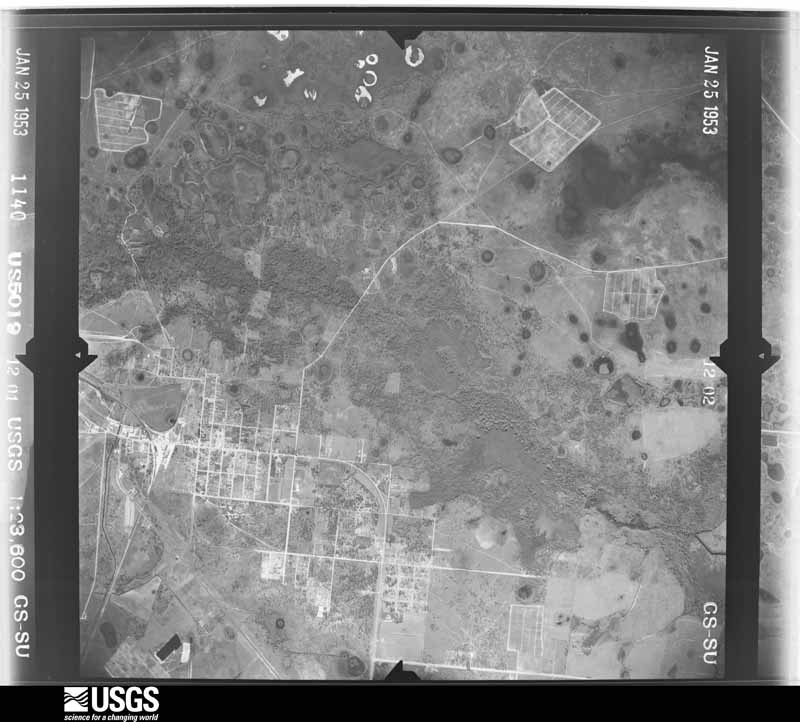 U.S. Geological Survey aerial photograph, 1953-01-25, scale 1:23600