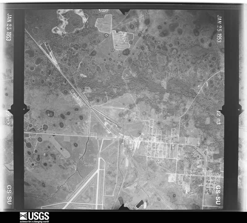 U.S. Geological Survey aerial photograph, 1953-01-25, scale 1:23600