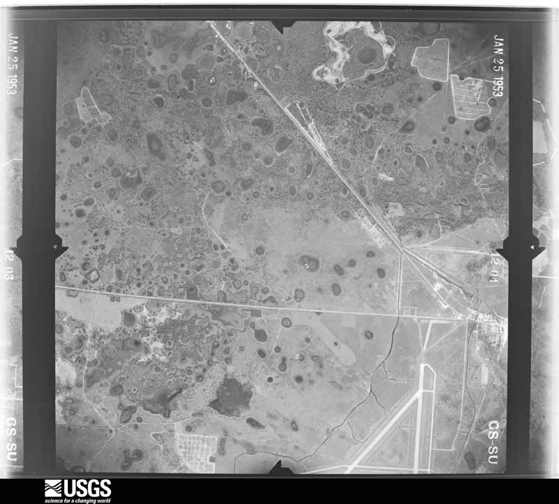 U.S. Geological Survey aerial photograph, 1953-01-25, scale 1:23600