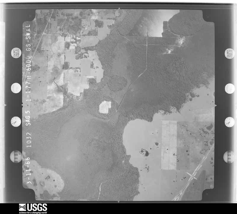 U.S. Geological Survey aerial photograph, 1966-03-11, scale 1:20500