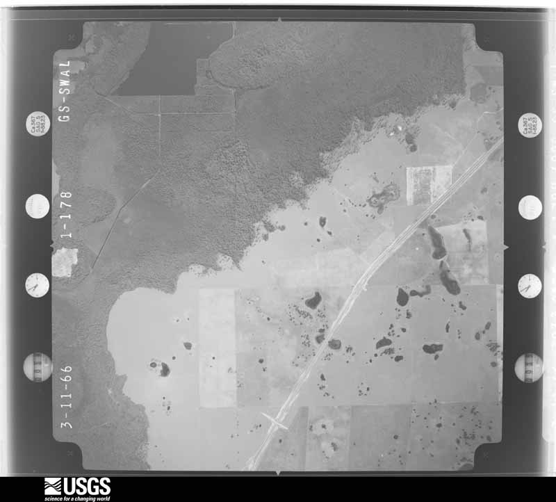 U.S. Geological Survey aerial photograph, 1966-03-11, scale 1:20500