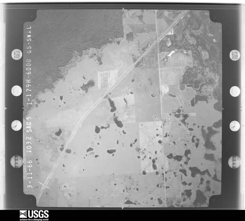 U.S. Geological Survey aerial photograph, 1966-03-11, scale 1:20500