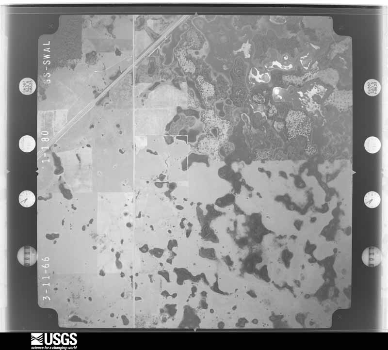 U.S. Geological Survey aerial photograph, 1966-03-11, scale 1:20500