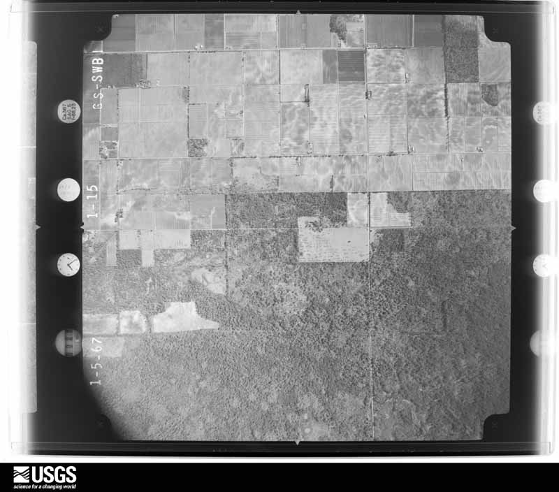 U.S. Geological Survey aerial photograph, 1967-01-05, scale 1:20500