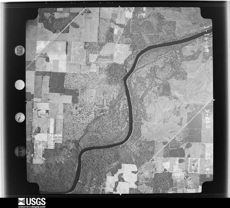 U.S. Geological Survey aerial photograph, 1968-01-16, scale 1:20500