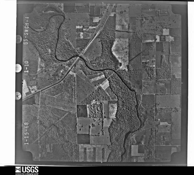 U.S. Geological Survey aerial photograph, 1968-01-15, scale 1:20500