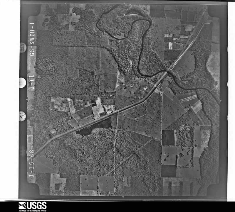 U.S. Geological Survey aerial photograph, 1968-01-15, scale 1:20500