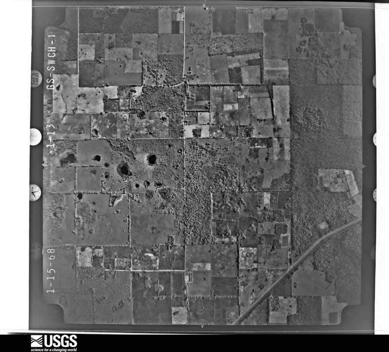 U.S. Geological Survey aerial photograph, 1968-01-15, scale 1:20500