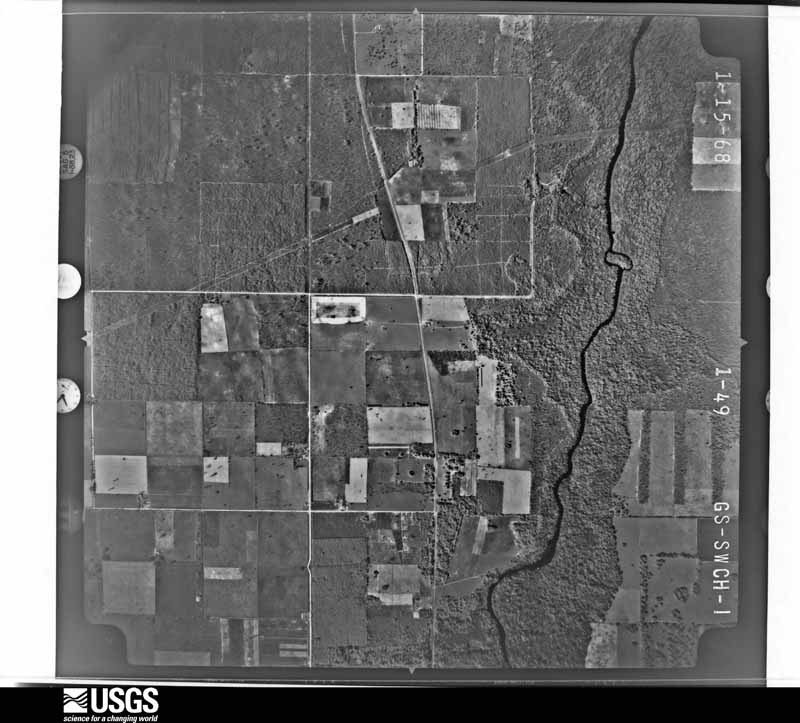 U.S. Geological Survey aerial photograph, 1968-01-15, scale 1:20500