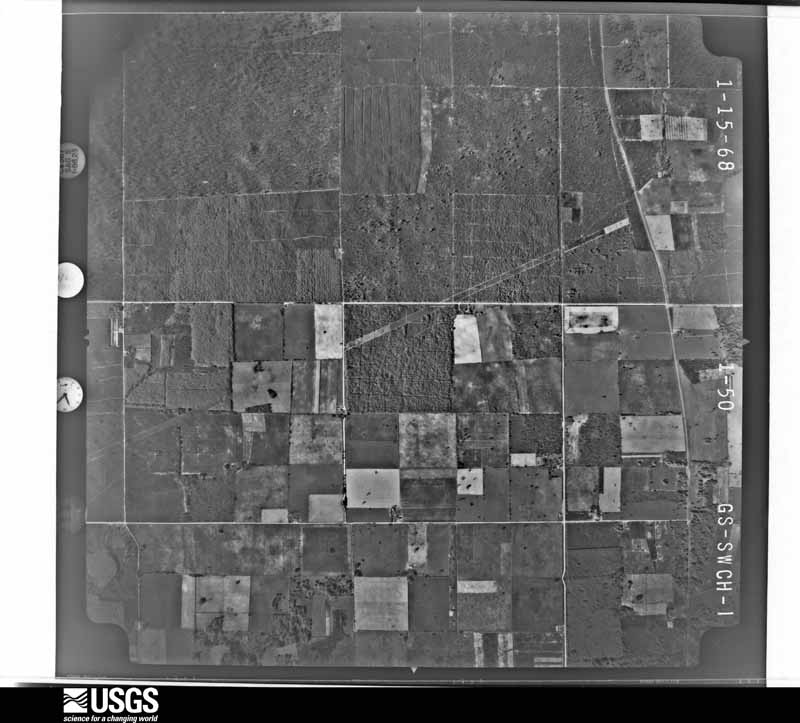 U.S. Geological Survey aerial photograph, 1968-01-15, scale 1:20500