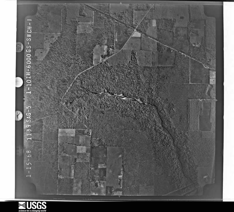U.S. Geological Survey aerial photograph, 1968-01-15, scale 1:20500