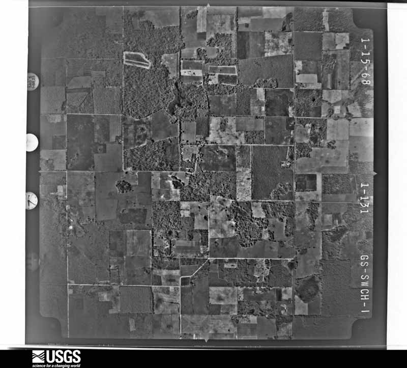 U.S. Geological Survey aerial photograph, 1968-01-15, scale 1:20500