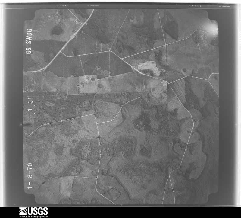 U.S. Geological Survey aerial photograph, 1970-01-08, scale 1:20500