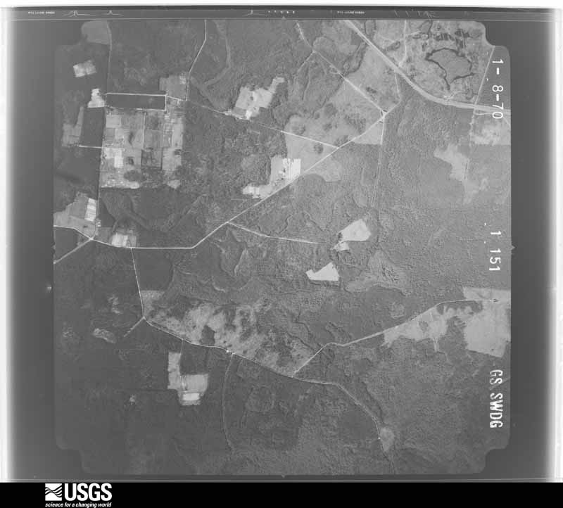 U.S. Geological Survey aerial photograph, 1970-01-08, scale 1:20500