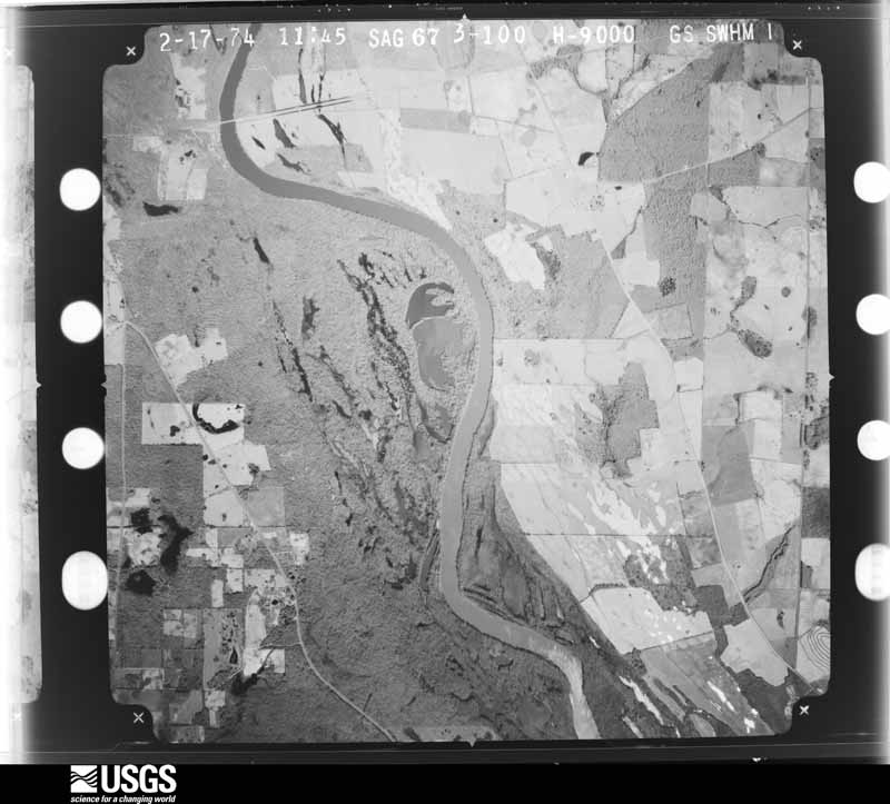 U.S. Geological Survey aerial photograph, 1974-02-01, scale 1:30800