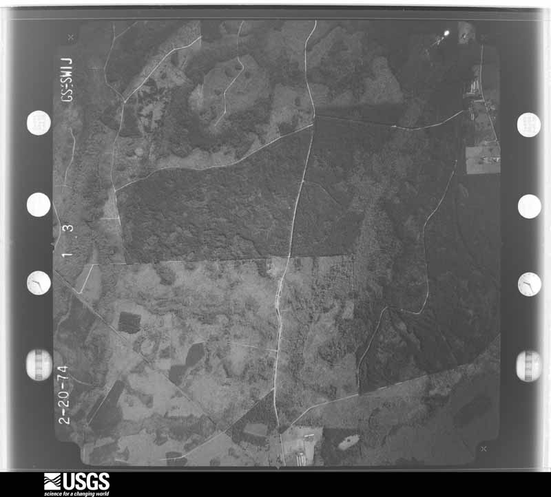 U.S. Geological Survey aerial photograph, 1974-04-07, scale 1:20500