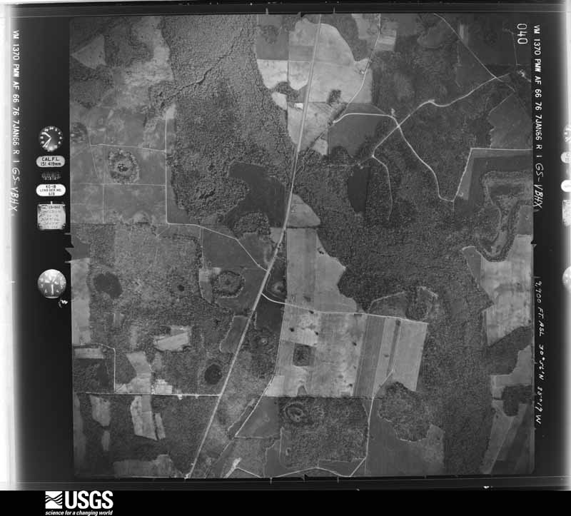 U.S. Geological Survey aerial photograph, 1966-01-07, scale 1:19800