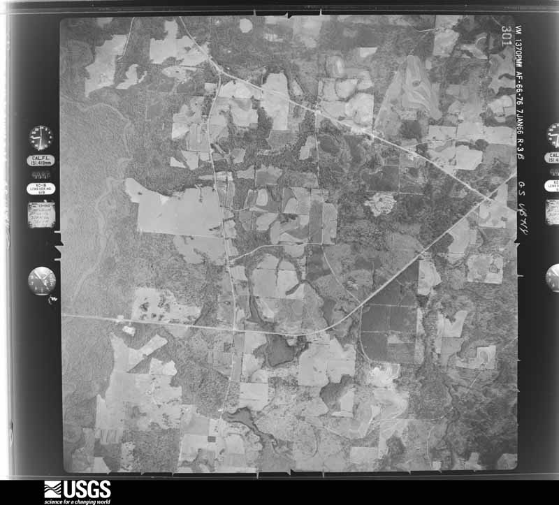 U.S. Geological Survey aerial photograph, 1966-01-07, scale 1:20000