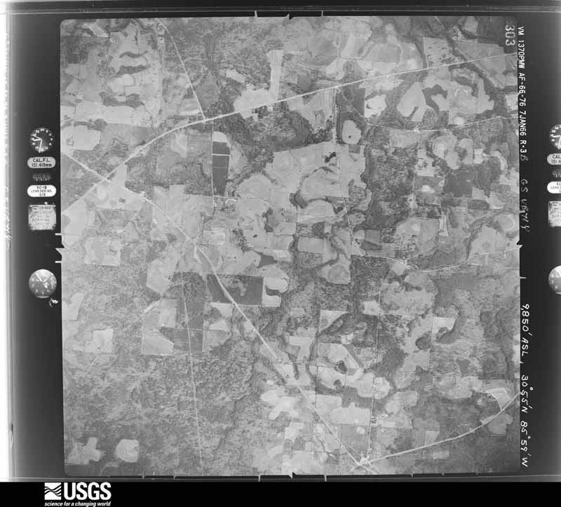U.S. Geological Survey aerial photograph, 1966-01-07, scale 1:20000