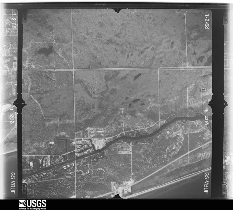 U.S. Geological Survey aerial photograph, 1968-01-02, scale 1:24000