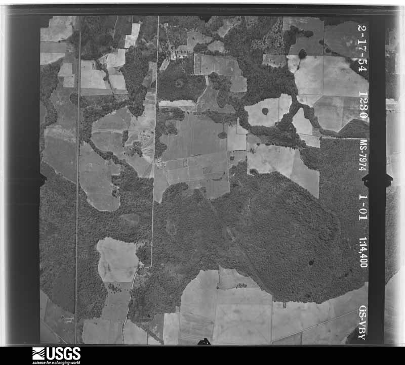 U.S. Geological Survey aerial photograph, 1954-02-17, scale 1:14400