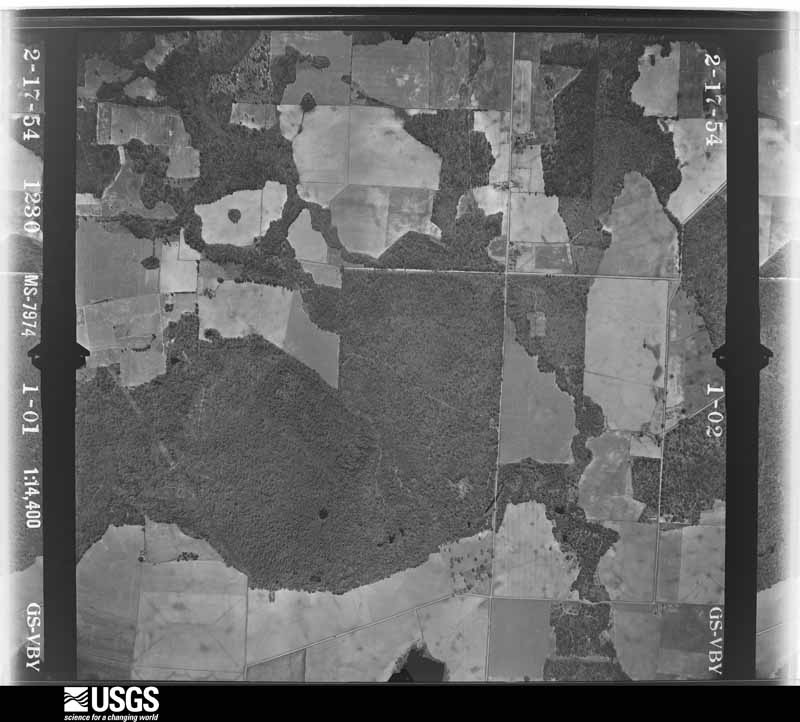 U.S. Geological Survey aerial photograph, 1954-02-17, scale 1:14400