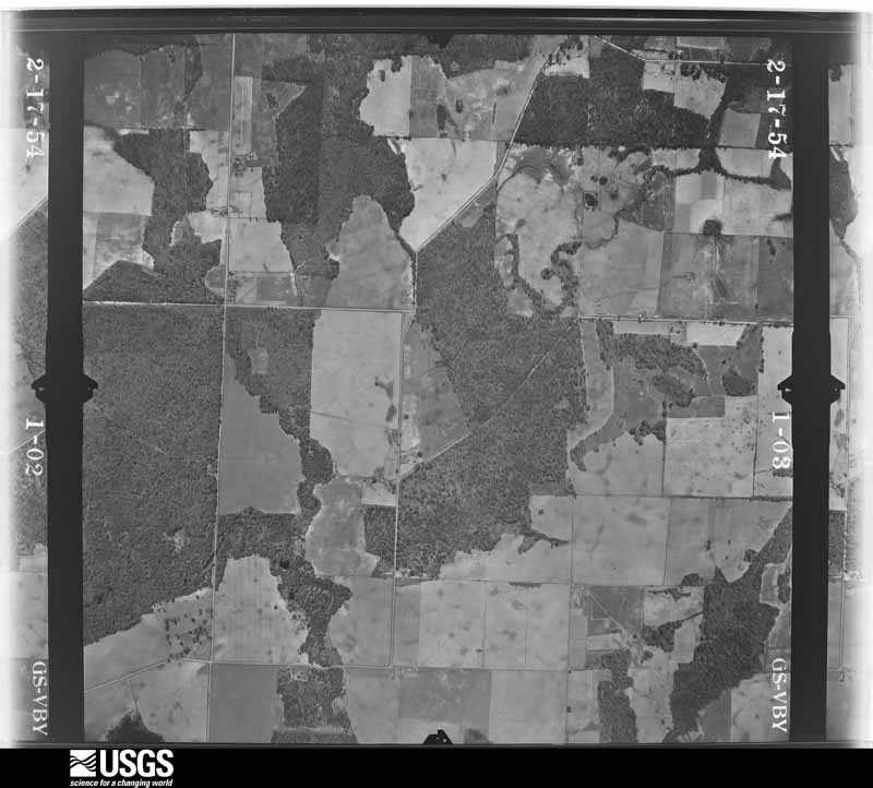 U.S. Geological Survey aerial photograph, 1954-02-17, scale 1:14400