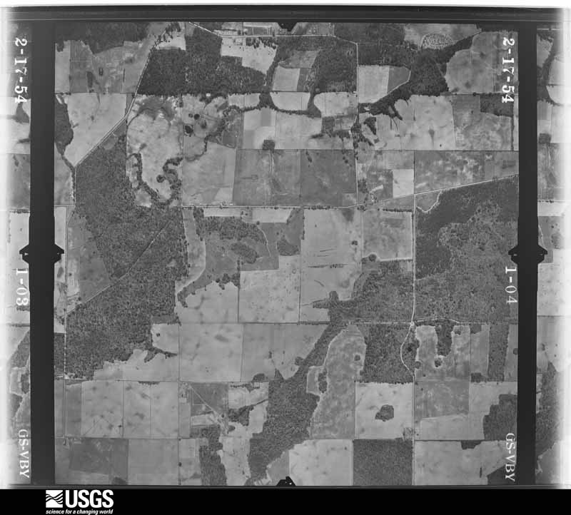 U.S. Geological Survey aerial photograph, 1954-02-17, scale 1:14400