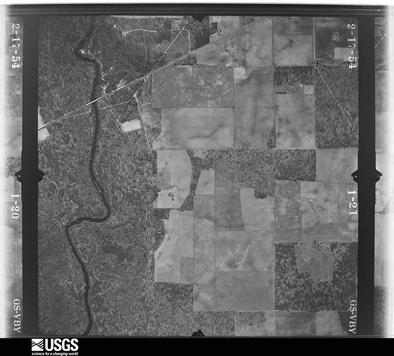 U.S. Geological Survey aerial photograph, 1954-02-17, scale 1:14400