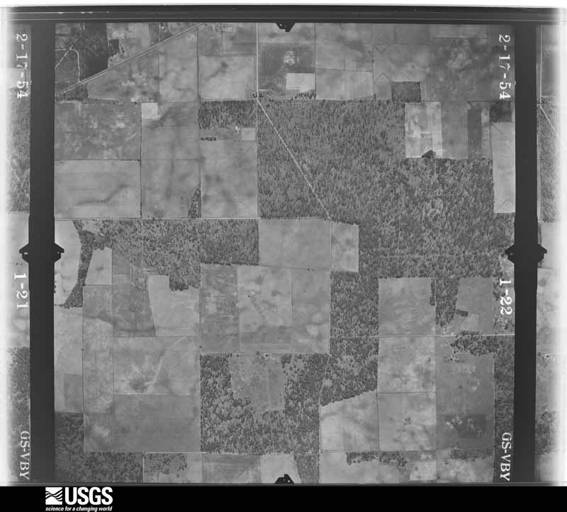 U.S. Geological Survey aerial photograph, 1954-02-17, scale 1:14400