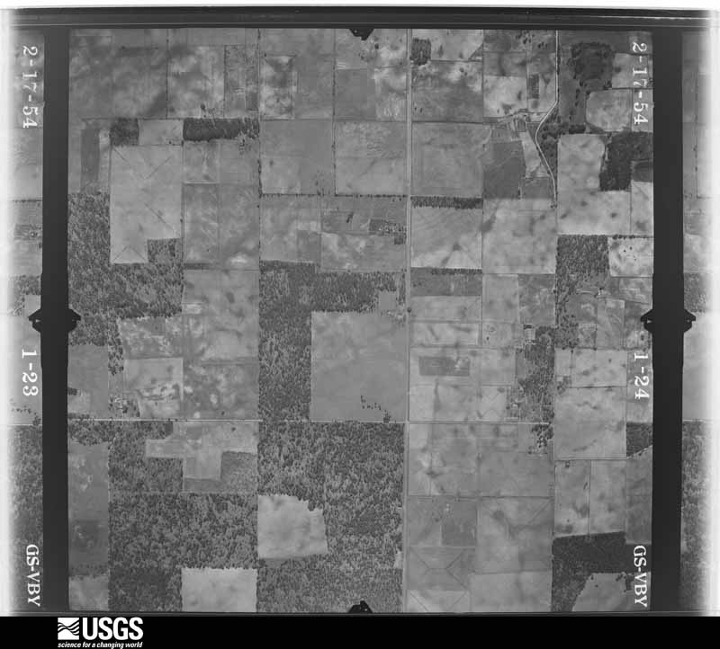 U.S. Geological Survey aerial photograph, 1954-02-17, scale 1:14400