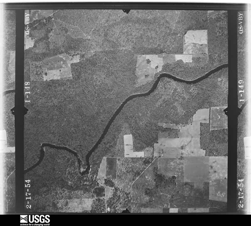 U.S. Geological Survey aerial photograph, 1954-02-17, scale 1:14400