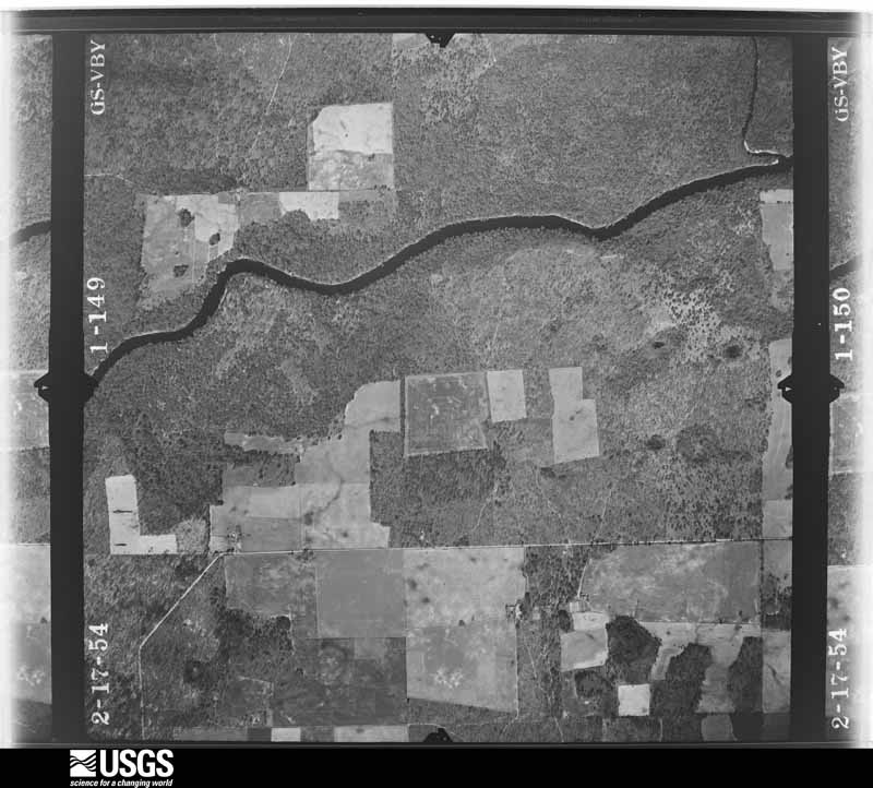 U.S. Geological Survey aerial photograph, 1954-02-17, scale 1:14400