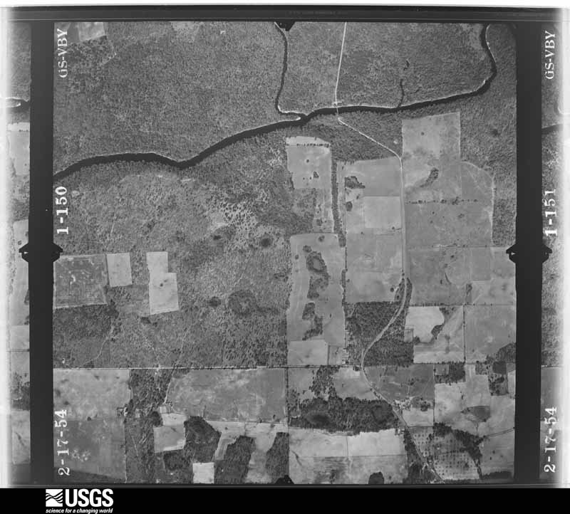 U.S. Geological Survey aerial photograph, 1954-02-17, scale 1:14400