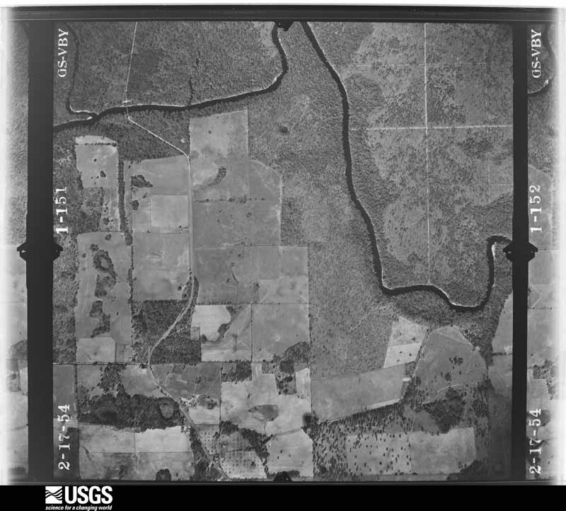 U.S. Geological Survey aerial photograph, 1954-02-17, scale 1:14400