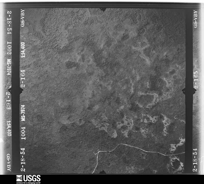U.S. Geological Survey aerial photograph, 1954-02-18, scale 1:14400