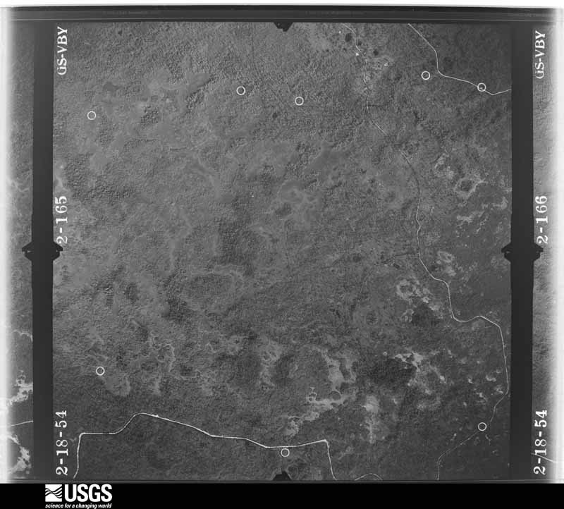 U.S. Geological Survey aerial photograph, 1954-02-18, scale 1:14400