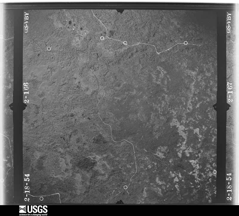U.S. Geological Survey aerial photograph, 1954-02-18, scale 1:14400