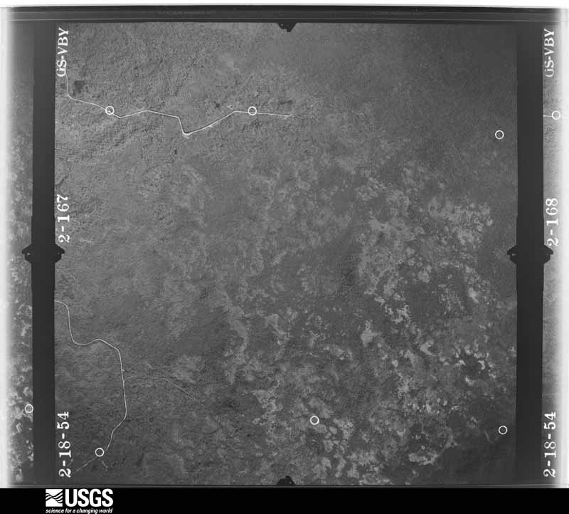 U.S. Geological Survey aerial photograph, 1954-02-18, scale 1:14400