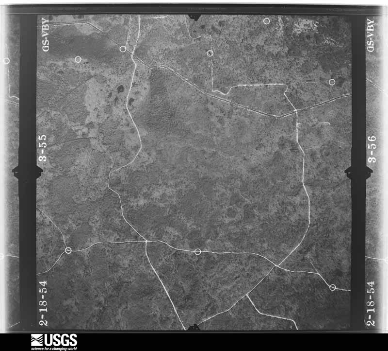 U.S. Geological Survey aerial photograph, 1954-02-18, scale 1:14400