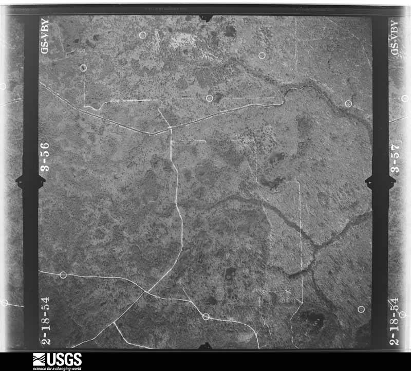 U.S. Geological Survey aerial photograph, 1954-02-18, scale 1:14400