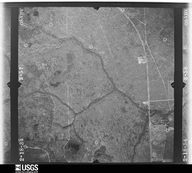 U.S. Geological Survey aerial photograph, 1954-02-18, scale 1:14400