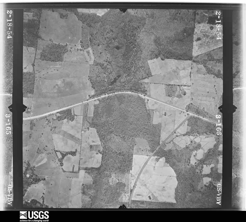 U.S. Geological Survey aerial photograph, 1954-02-18, scale 1:14400
