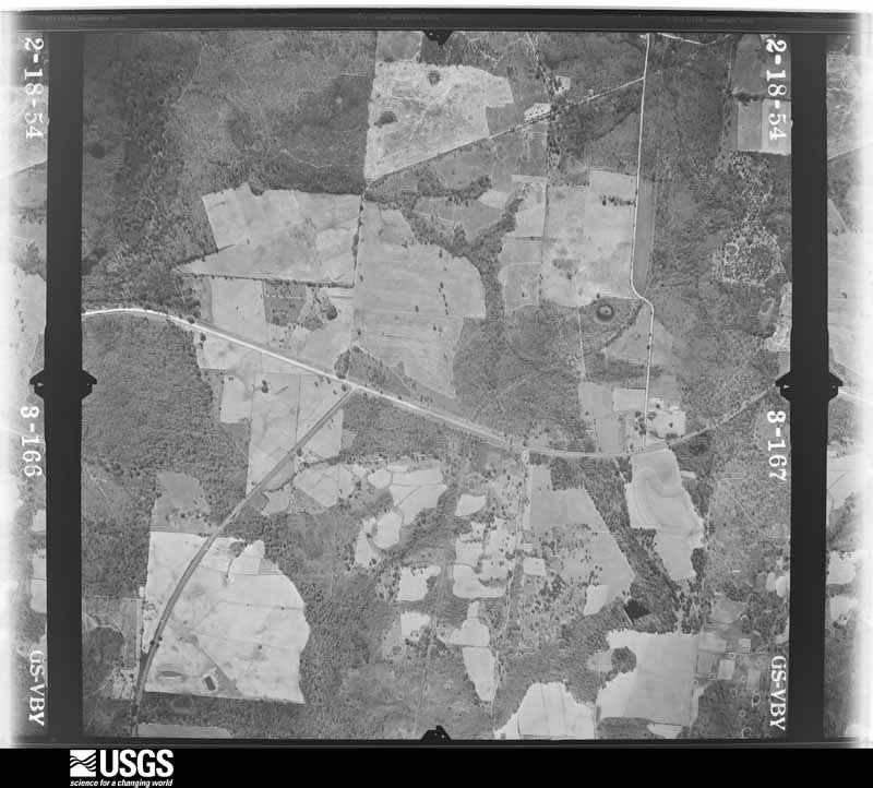 U.S. Geological Survey aerial photograph, 1954-02-18, scale 1:14400