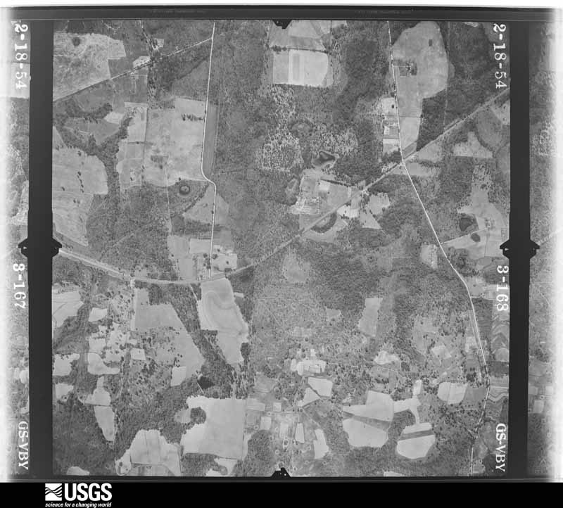 U.S. Geological Survey aerial photograph, 1954-02-18, scale 1:14400