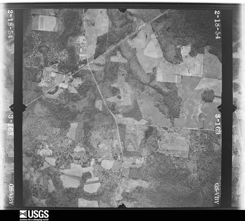 U.S. Geological Survey aerial photograph, 1954-02-18, scale 1:14400