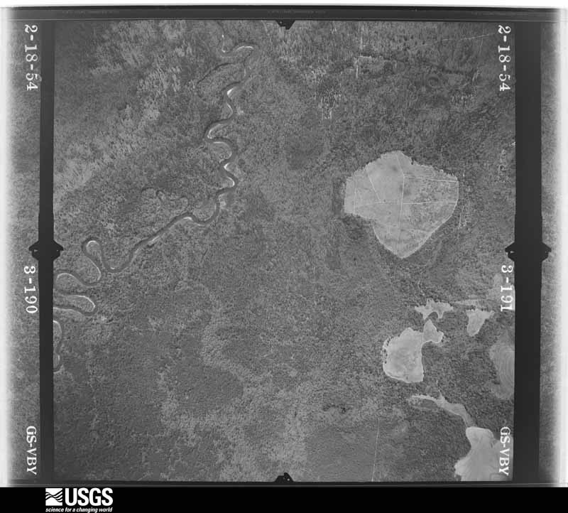 U.S. Geological Survey aerial photograph, 1954-02-18, scale 1:14400